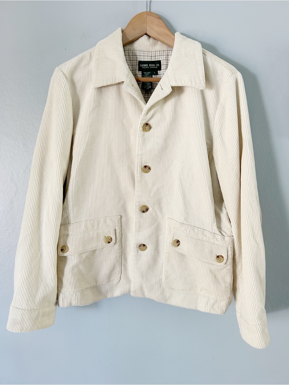 Lauren Ralph Lauren  vintage cream corduroy jacket large